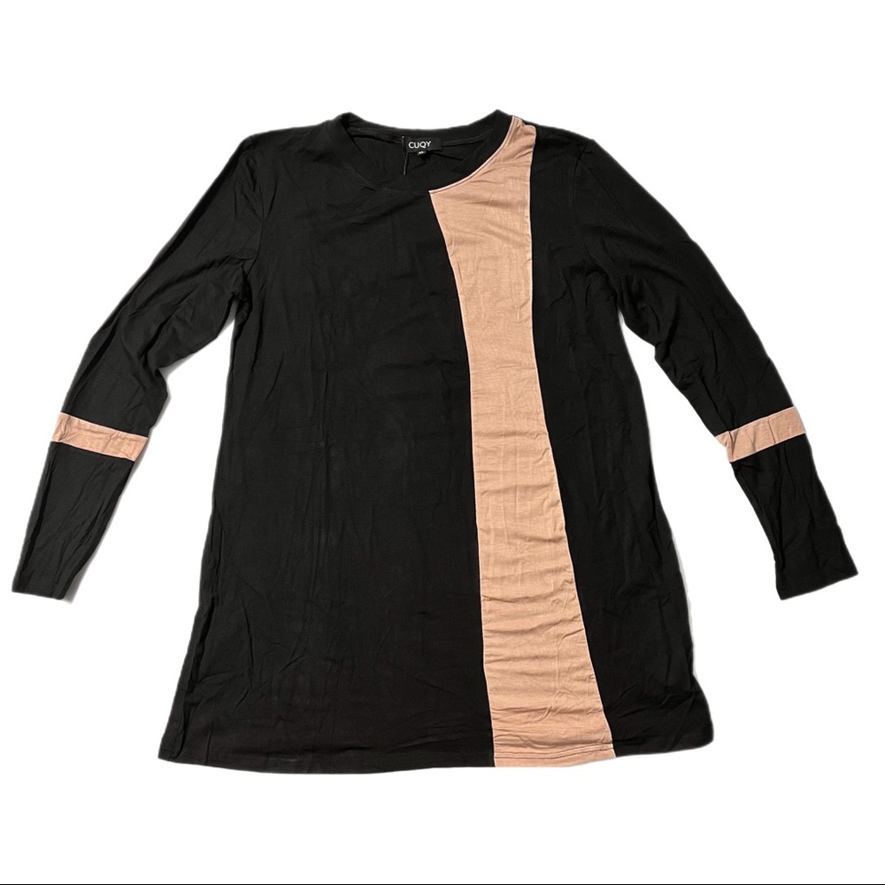 CUQY Long Sleeve Dressy Top Tunic Shirt Blouse Size XL